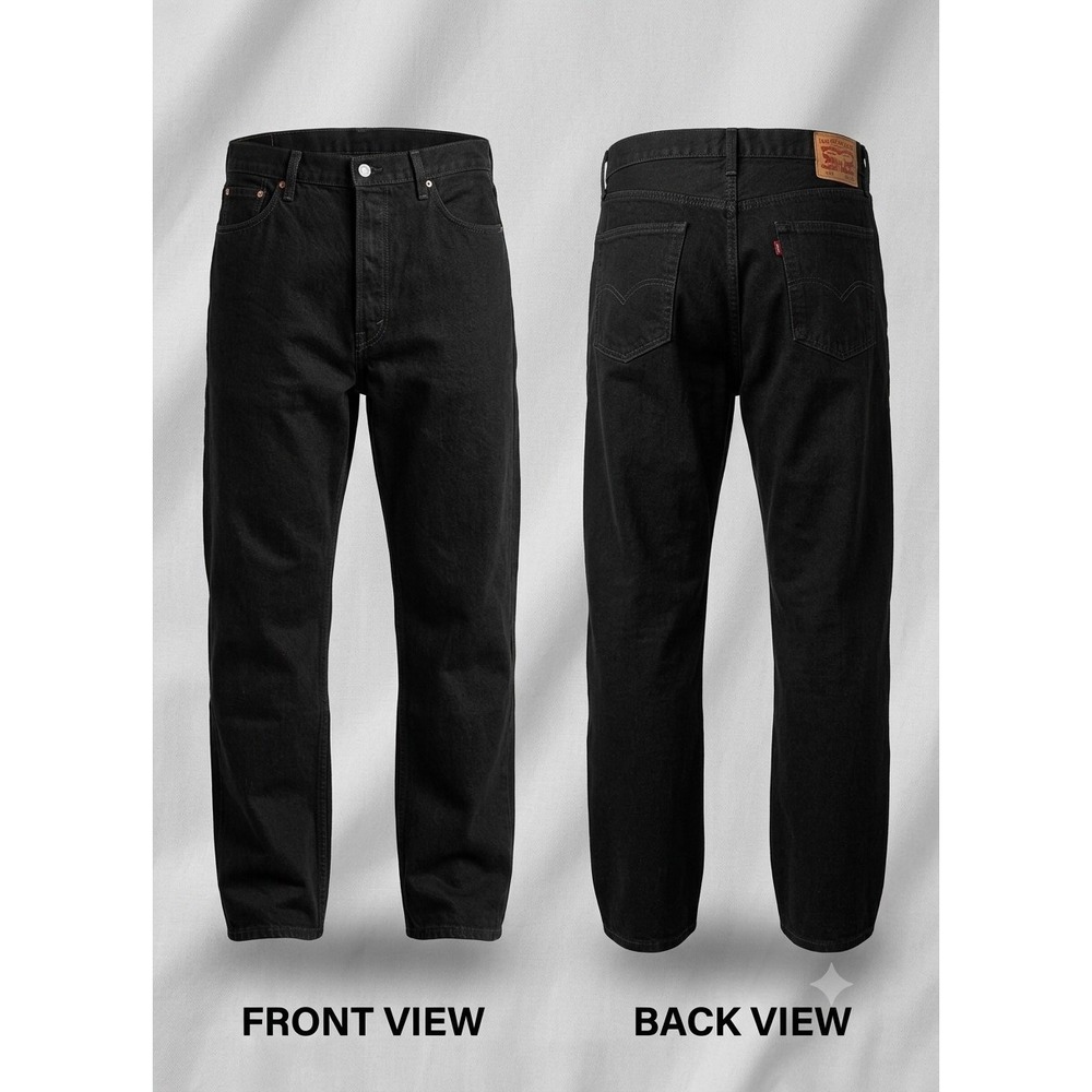 Levis 550 Black Relaxed Fit Jeans Men 48x30 Big & Tall Streetwear Skate